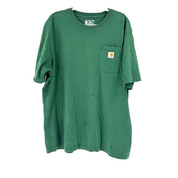 Carhartt Loose Fit T Shirt Men's XL Kelly Green Short Sleeve K87 Pocket Workwear - Picture 7 of 9